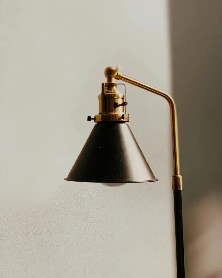 Brass floor lamp, rewired